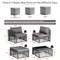 Outdoor PE Rattan Sofa Set 5-Piece Mix Grey Cushioned Sectional Glass Table
